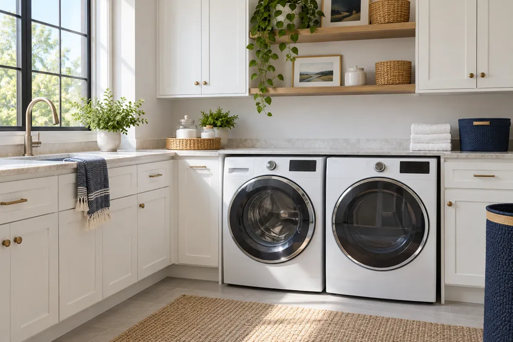 Modern laundry room with a washer and dryer